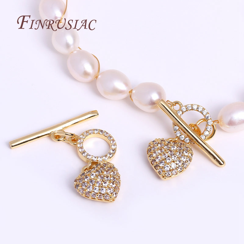 18K Real Gold Plated Heart Shape Toggle