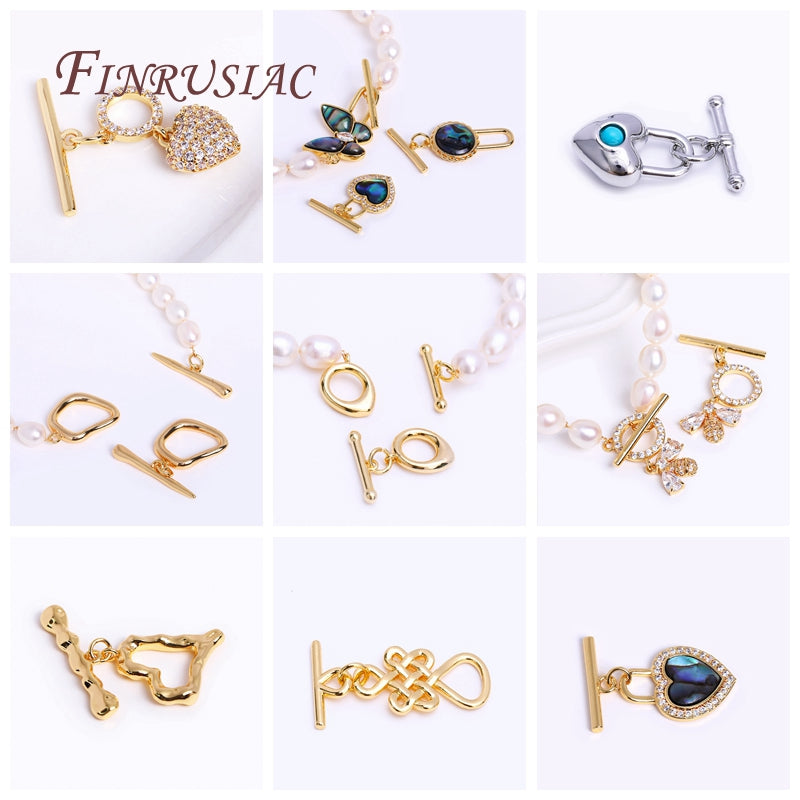 18K Real Gold Plated Heart Shape Toggle