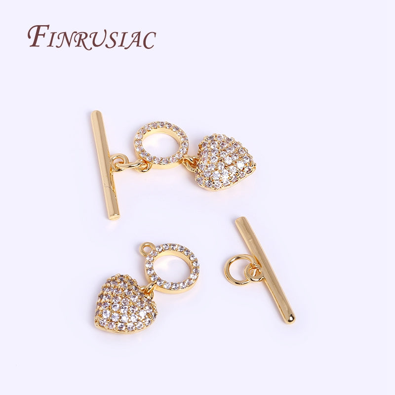 18K Real Gold Plated Heart Shape Toggle