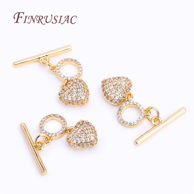 18K Real Gold Plated Heart Shape Toggle