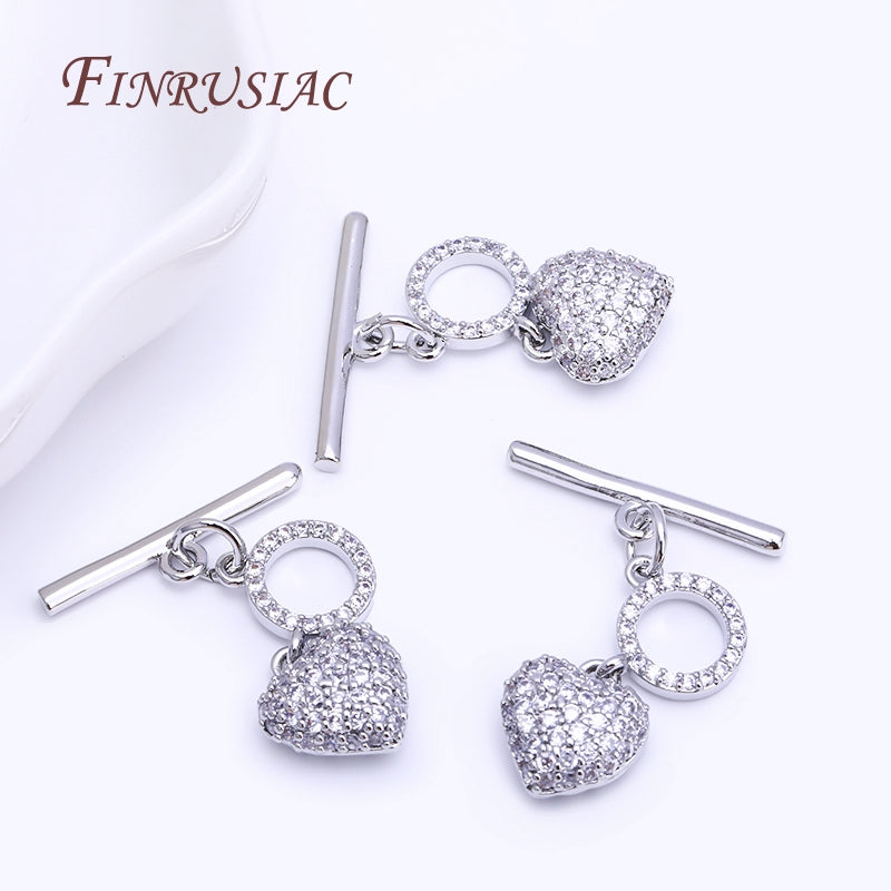18K Real Gold Plated Heart Shape Toggle