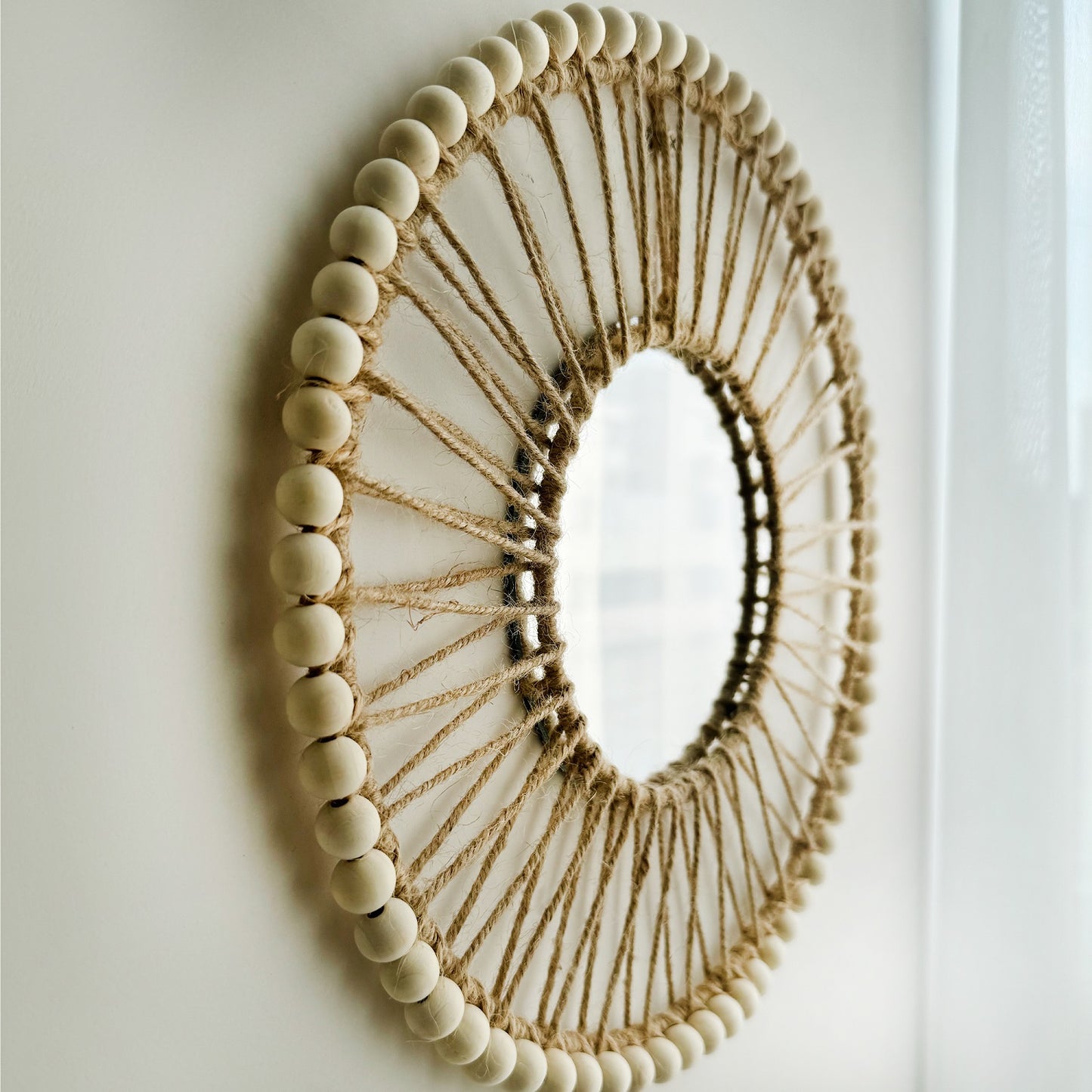Hand-woven Nordic decorative hanging mirror