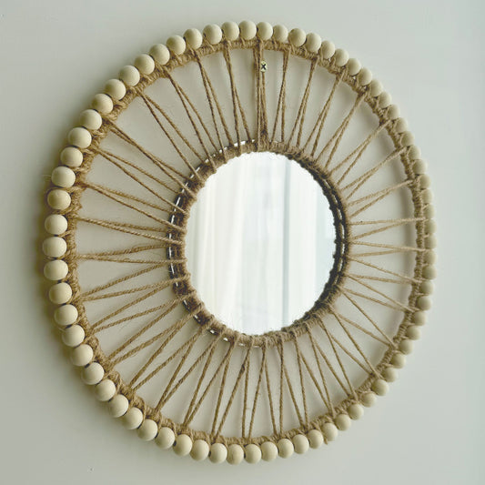 Hand-woven Nordic decorative hanging mirror
