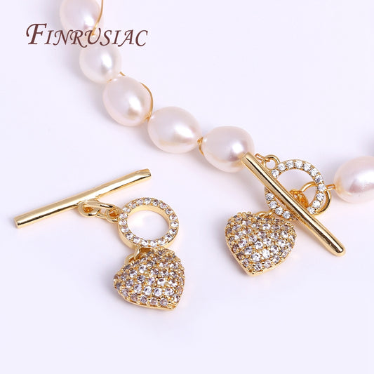 18K Real Gold Plated Heart Shape Toggle