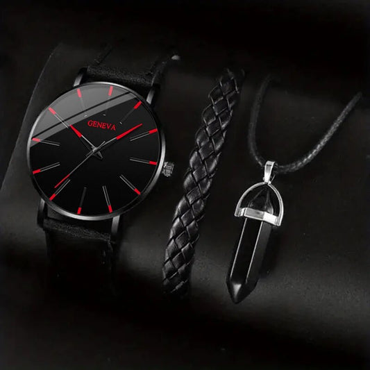 3pcs Set Fashion Mens Watches Luxury